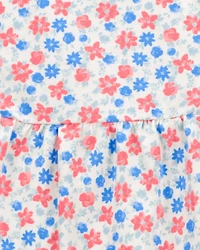 Baby Girl 3-Piece Floral Little Diaper Cover Set - Coral