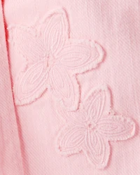 Toddler Girl Embroidered Cotton Long-Sleeve Dress - Pink