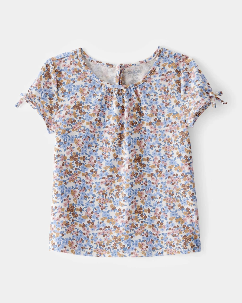 Toddler Girl Floral Short-Sleeve Fashion Top