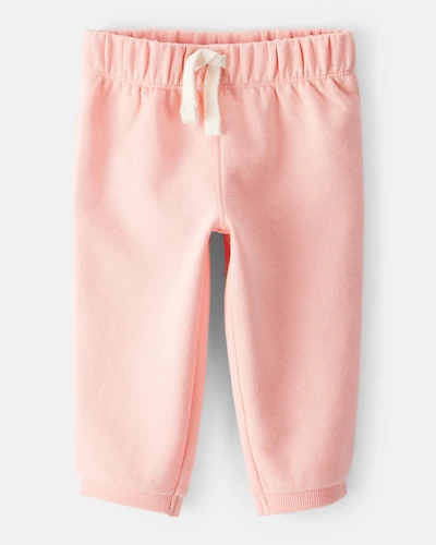 Baby Girl Cotton Pull-On Pants - Pink