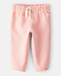 Baby Girl Cotton Pull-On Pants - Pink