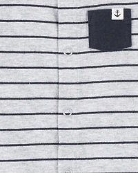 Baby Striped Snap-Up Romper