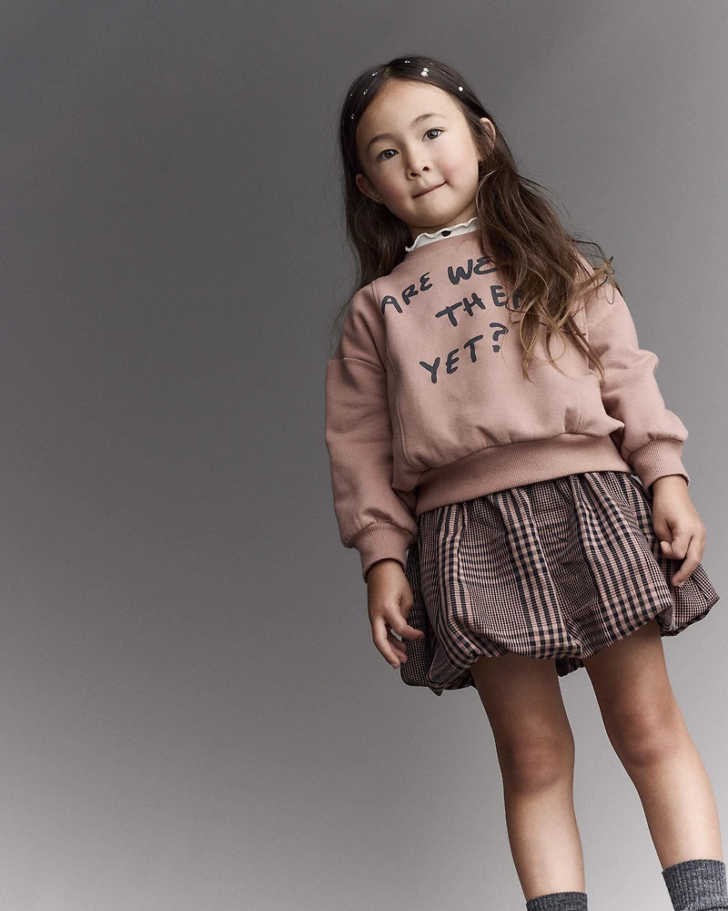 Toddler 'Are We There Yet' Pullover Sweatshirt - Mocha Brown