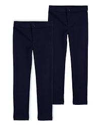 Kid 2-Pack Ponte Knit Uniform Pants - Navy