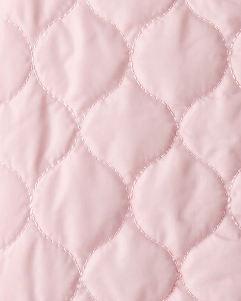 Girls Long-Sleeve Midweight Quilted Jacket - Pink