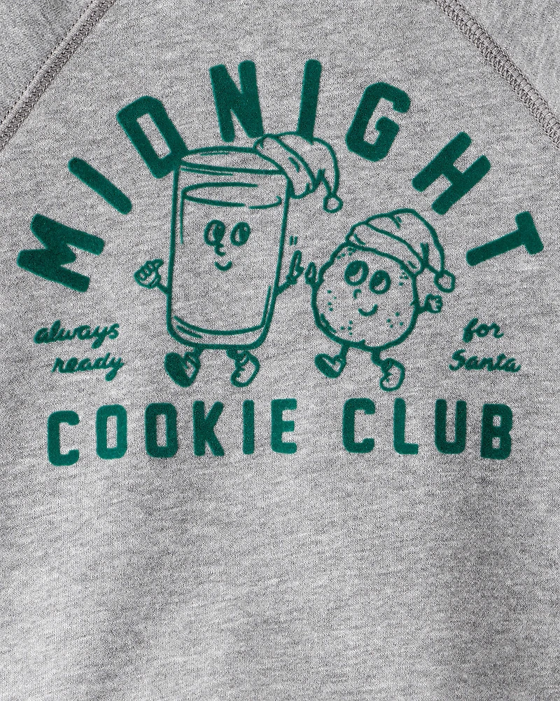 Toddler Boy DayDream Fleece Midnight Cookie Club Long-Sleeve Pullover Sweatshirt - Grey