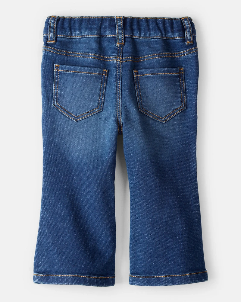Baby Girl Star Denim Flare Jeans - Blue