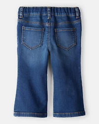 Baby Girl Star Denim Flare Jeans - Blue