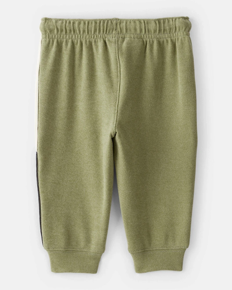 Baby Boy Colorblock Joggers - Green/White