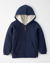 Kid Waffle Knit Hooded Jacket Made with Organic Cotton