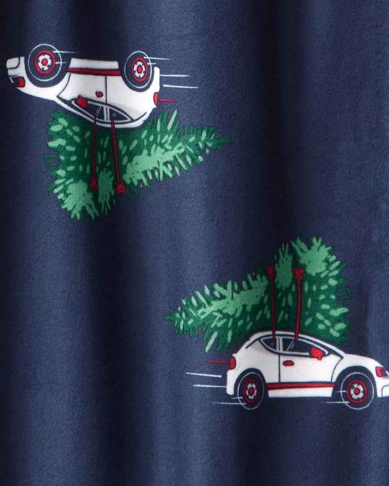 Kid Christmas Cars Loose Fit Pajama Pants - Navy