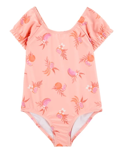 Toddler Girl 1-Piece Fruit Swimsuit - Coral