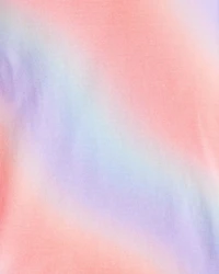 Girls Rainbow Print 100% Cotton Long-Sleeve 4-Piece Pajamas - White