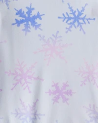 Toddler Girl Snowflake Tie dye DreamPlush Long-Sleeve Snug Fit 2-Piece Pajamas - Blue