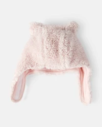 Baby Girl Sherpa Winter Hat & Mittens Set