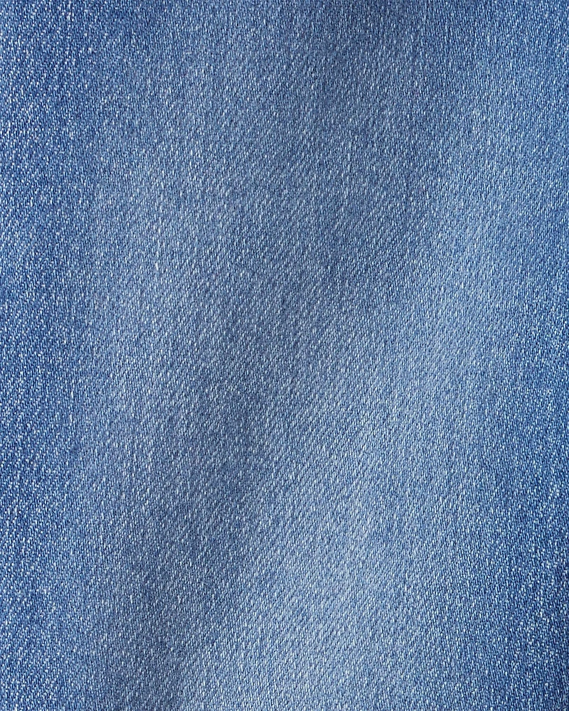 Baby Girl Medium Wash Elastic-Waist Jeans