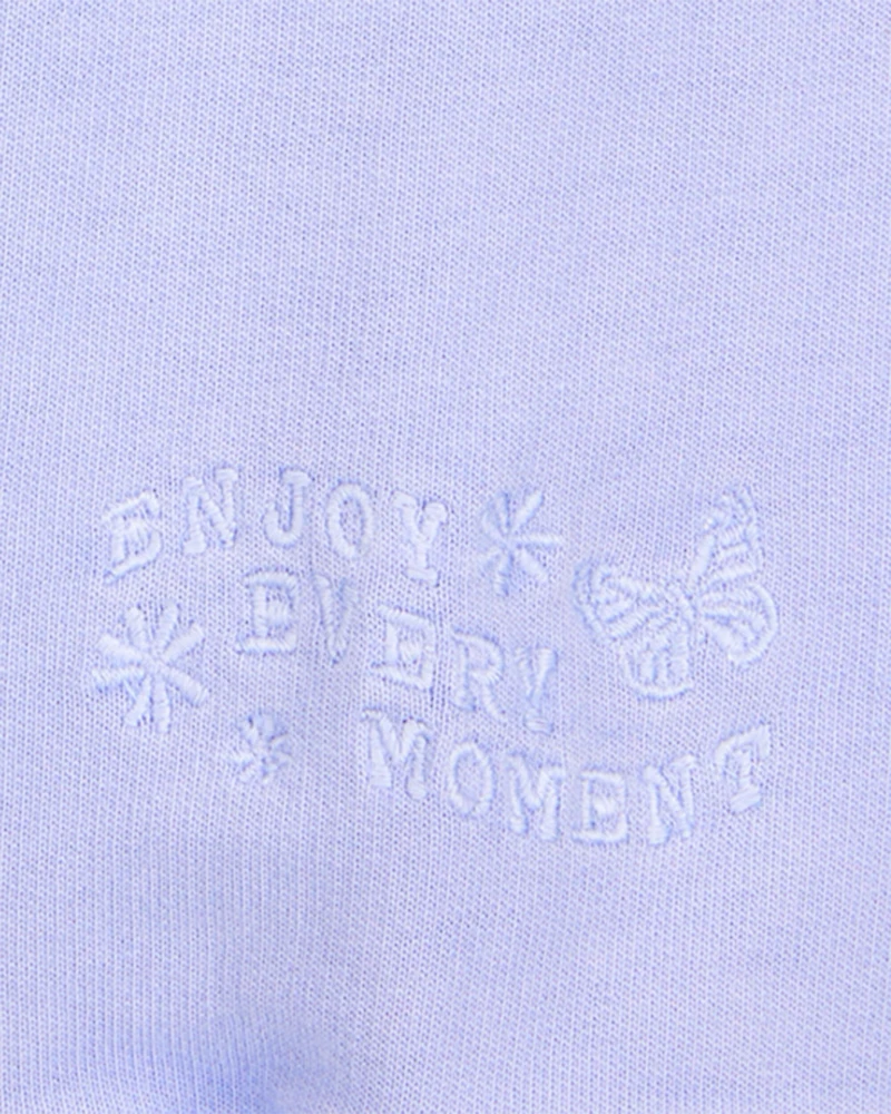 Kid Butterfly-Print French Terry Pullover - Purple