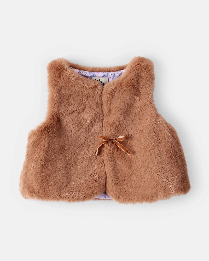 Baby Girl Sleeveless Vest - Brown