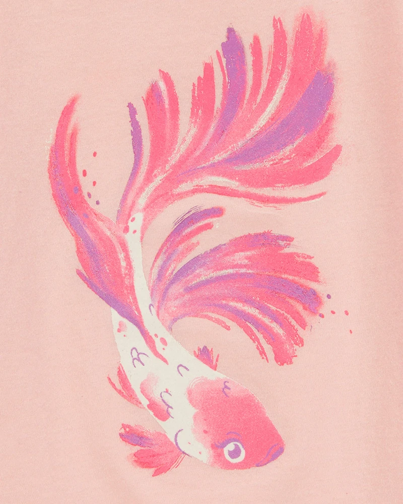 Girls Fish Short-Sleeve Graphic Tee - Orange