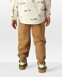 Toddler Boy  Herringbone Woven Pull-On Jogger - Brown