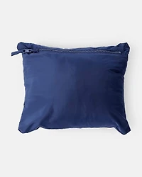 Kid Packable Hooded Puffer Jacket - Navy Blue