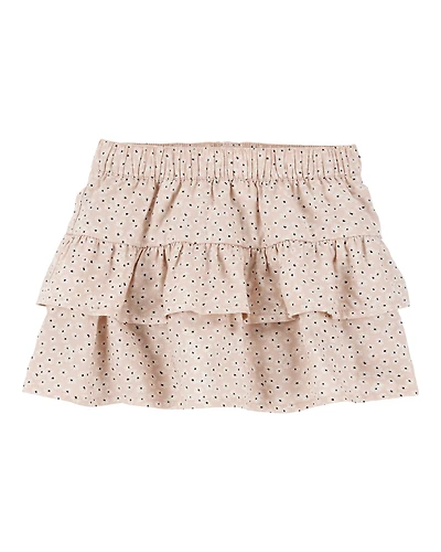 Baby Floral Pull-On Ruffle Skort - Tan