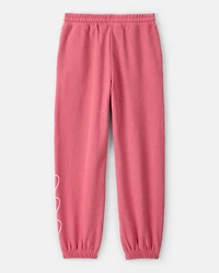 Girls Heart French Terry Joggers - Pink