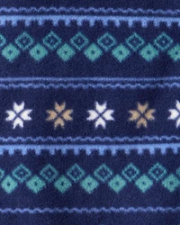 Baby Boy Fair Isle Fleece Long-Sleeve Loose Fit Sleep & Play Pajamas