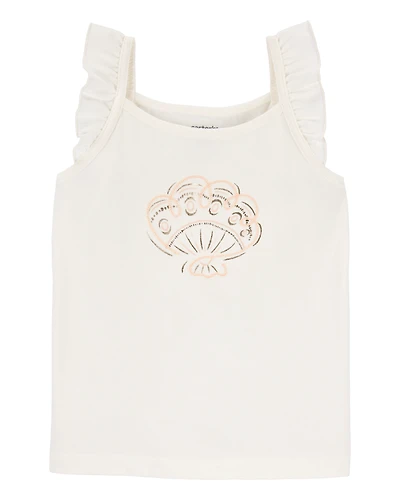 Baby Seashell Flutter-Sleeve Tank - White