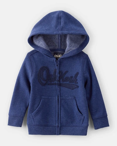 Baby Boy Fleece Hooded Zip-Up Jacket - Blue