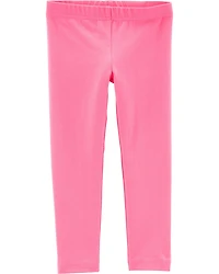 Baby Girl Cotton Stretch Leggings - Pink