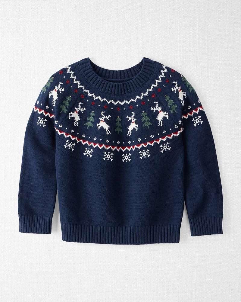Toddler Fair Isle Organic Cotton Sweater
