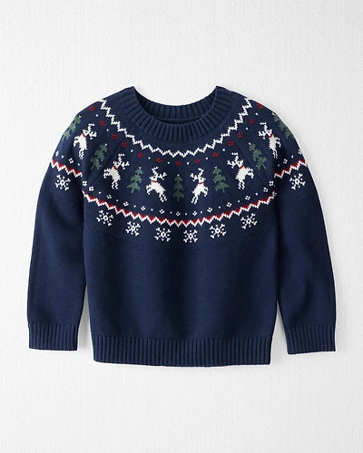 Toddler Fair Isle Organic Cotton Sweater