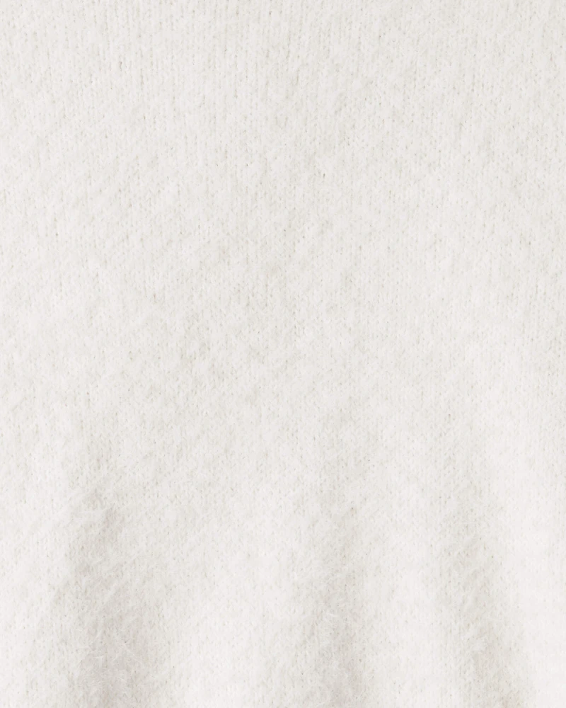 Toddler Girl Brushed Sweater - White