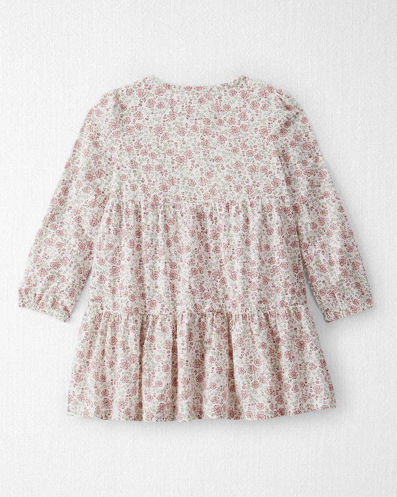 Toddler Girl Organic Cotton Dress in Prairie Blossom Print