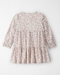 Toddler Girl Organic Cotton Dress in Prairie Blossom Print