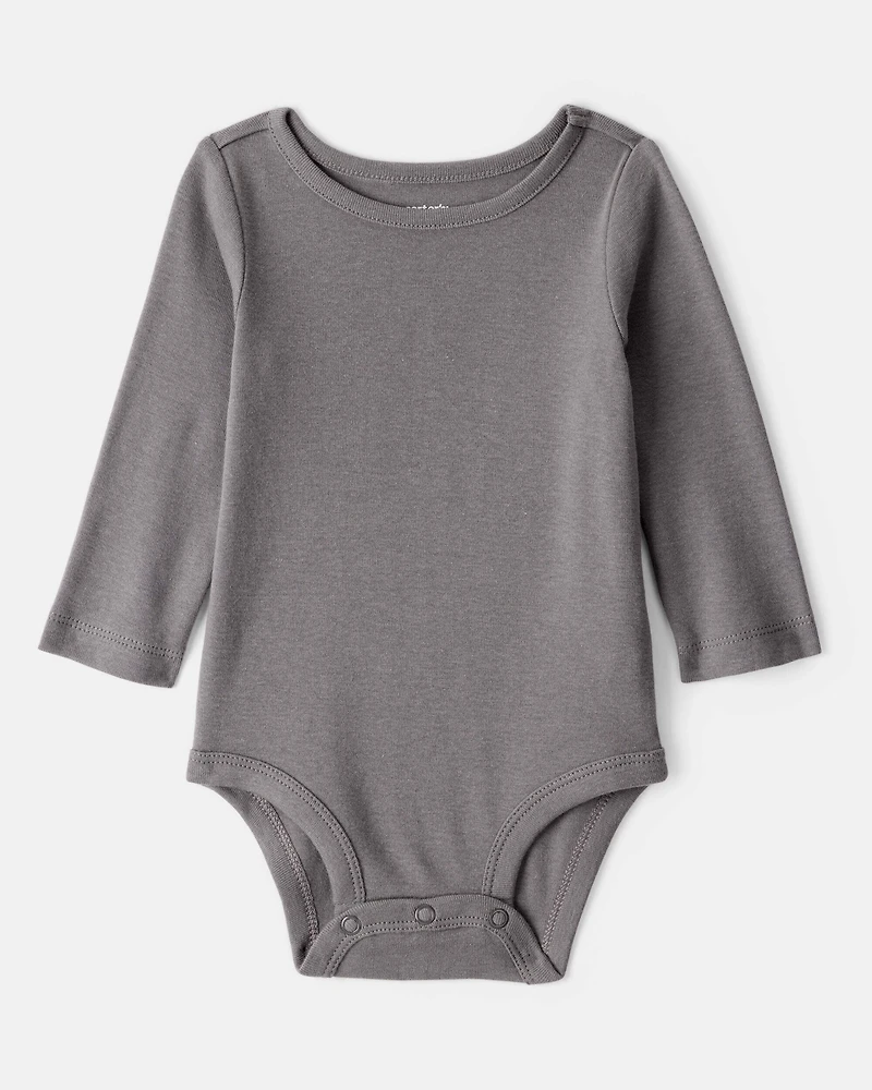 Baby Girl 2-Piece Leopard Print Long-Sleeve Dress Set - Grey/Brown