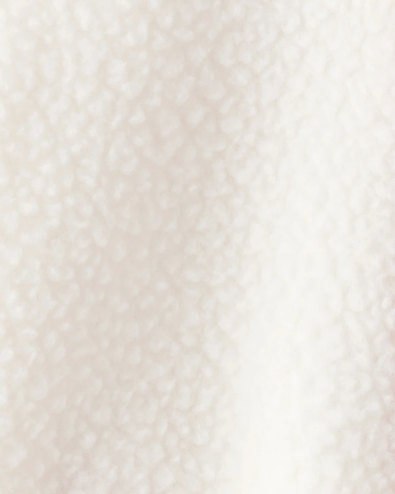 Baby Girl Sherpa Zip-Up Jacket - Ivory