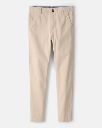 Kid Slim Tapered Chino Pants - Khaki