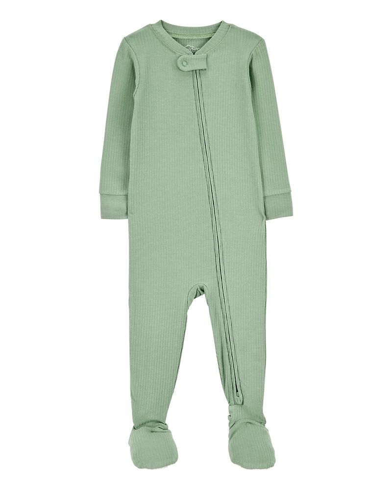 Baby Solid PurelySoft Footie 1-Piece Pajamas - Green