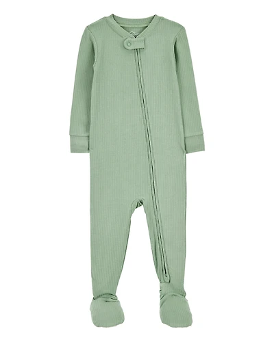Baby Solid PurelySoft Footie 1-Piece Pajamas - Green
