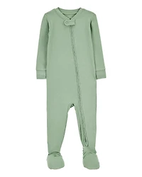 Baby Solid PurelySoft Footie 1-Piece Pajamas - Green