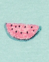 Toddler Girl 4-Piece Watermelon Print 100% Snug Fit Cotton Pajamas - Green/Pink