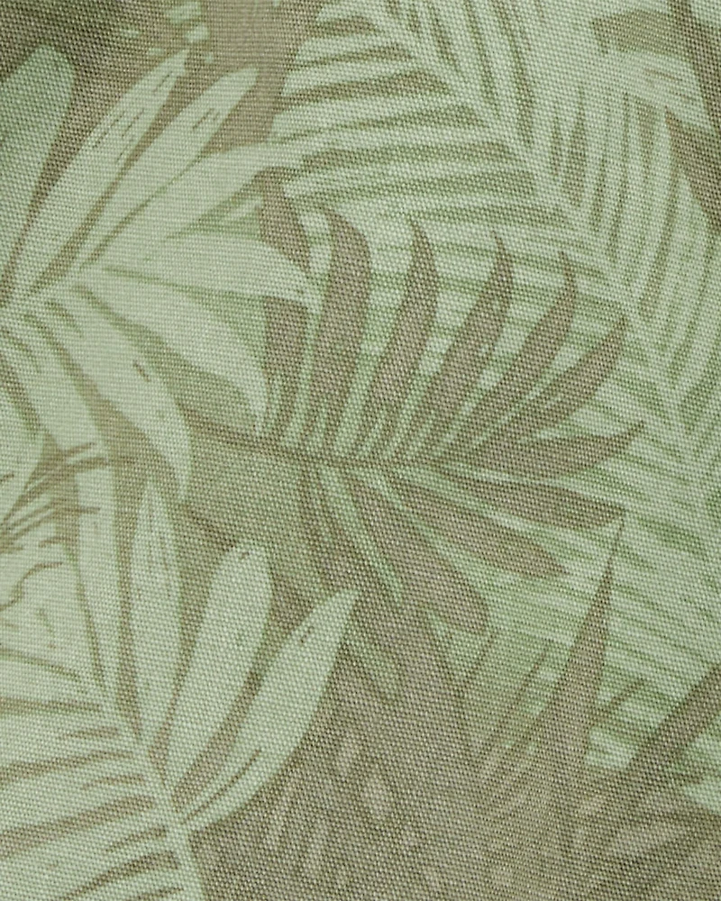 Kid Tropical Print Pull-On Bermuda Short - Green