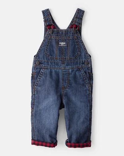 Baby Boy Buffalo Check Overalls - Blue