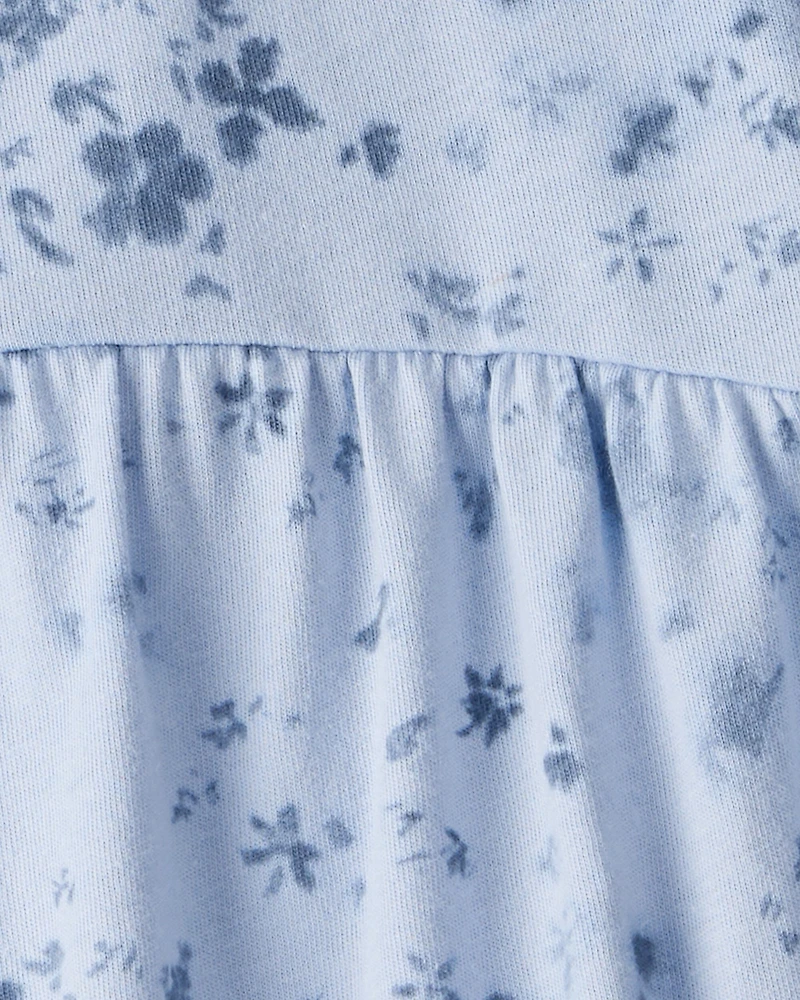 Toddler Girl Floral Top - Blue