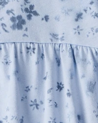 Toddler Girl Floral Top - Blue