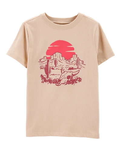 Kid Desert Landscape Short-Sleeve Graphic Tee - Khaki