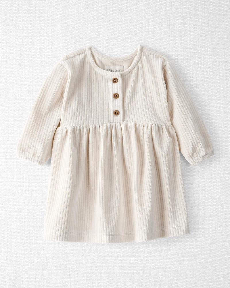 Baby Girl Recycled Velvety Corduroy Dress