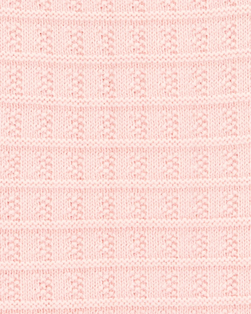 Girls Pink Knit Sweater Tank Top